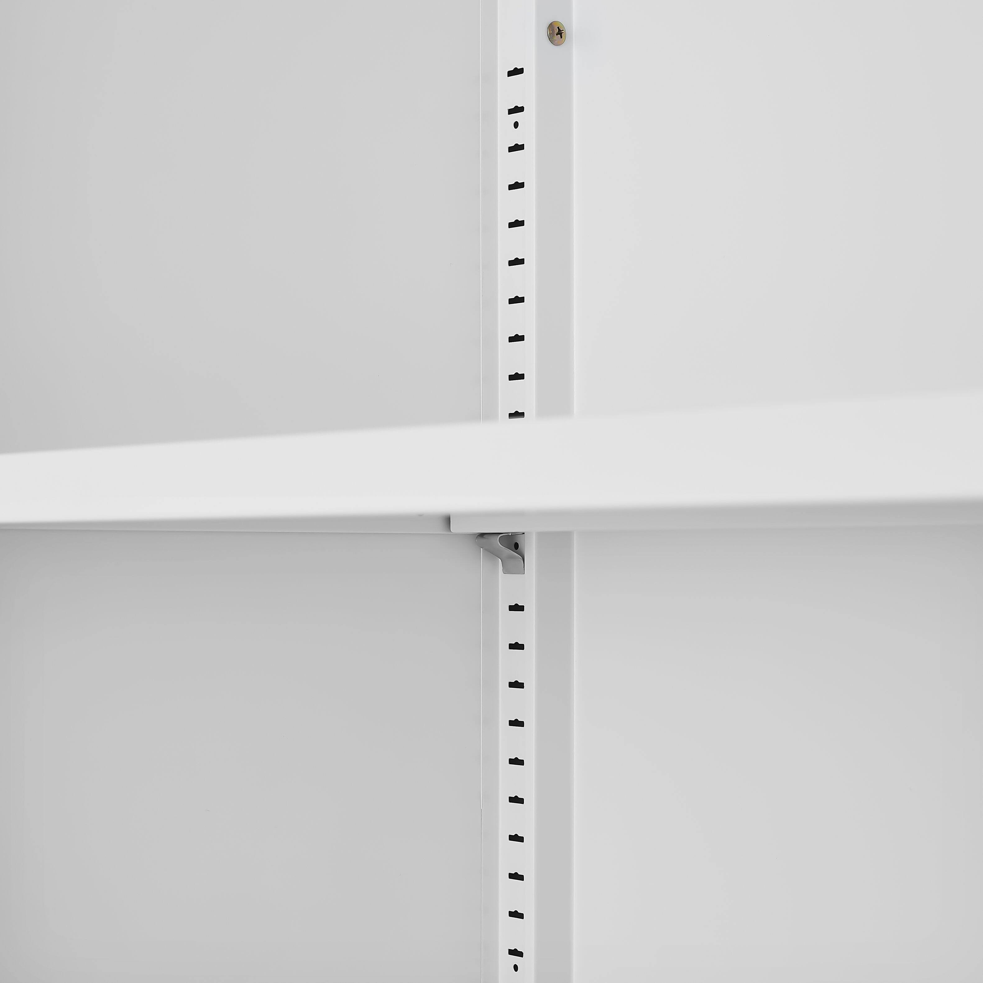 Left. TinyHomie - Modern Storage Cabinet with Adjustable Shelves Magnetic Door Stopper Aluminum Alloy Handles and Breathable Design.
