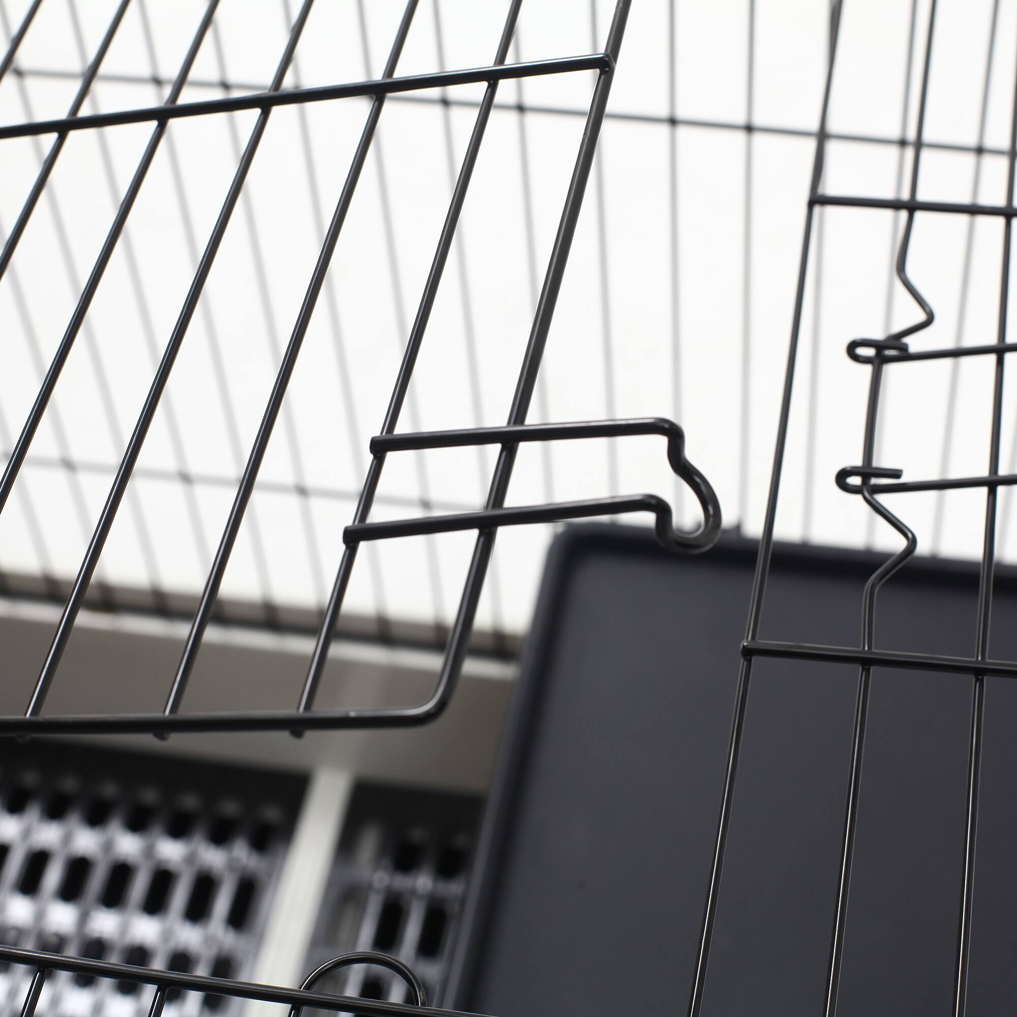 Alt View 5. Pawhut - 2-Level Small Animal Cage Rabbit Hutch with Wheels, Removable Tray, Platform and Ramp for Bunny, Chinchillas.