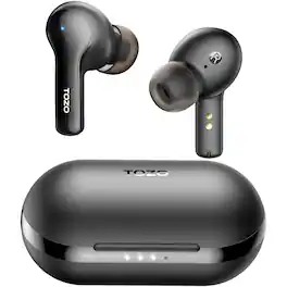 TOZO - A2 Smart Touch Earbuds Wireless, Powerful Bass, 20H, Clear Call, IPX5 Waterproof Earphones Bluetooth Lightweight - Black