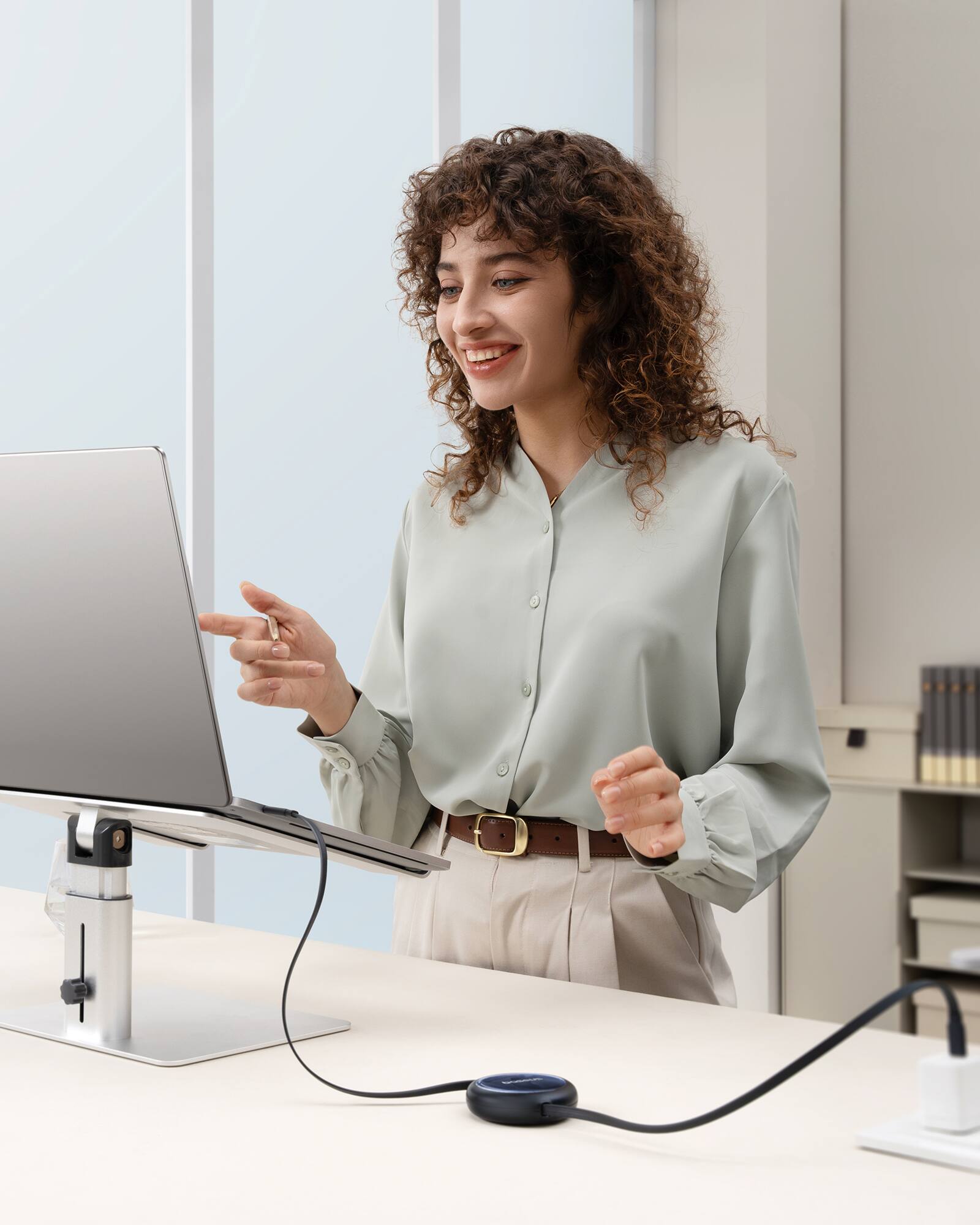 Alt View 8. Baseus - Baseus Retractable USB-C to USB-C Cable, 100W Fast Charging, 4.9ft, 6-Stage Length Control, Black - Black.