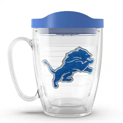 Front. Tervis - Detroit Lions 16oz. Emblem Classic Mug with Lid - Multicolor.