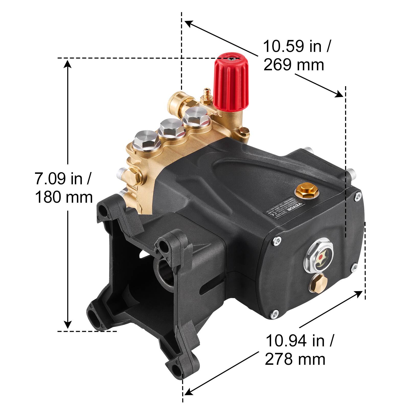 10.59 in / 269 mm  
7.09 in / 180 mm  
10.94 in / 278 mm