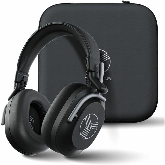 Front. TREBLAB - TREBLAB U5 - Hybrid Active Noise Cancelling Headphones Over-Ear Bluetooth 5.3, 55H Battery, Deep Bass, Multipoint, IPX4 - Blue.