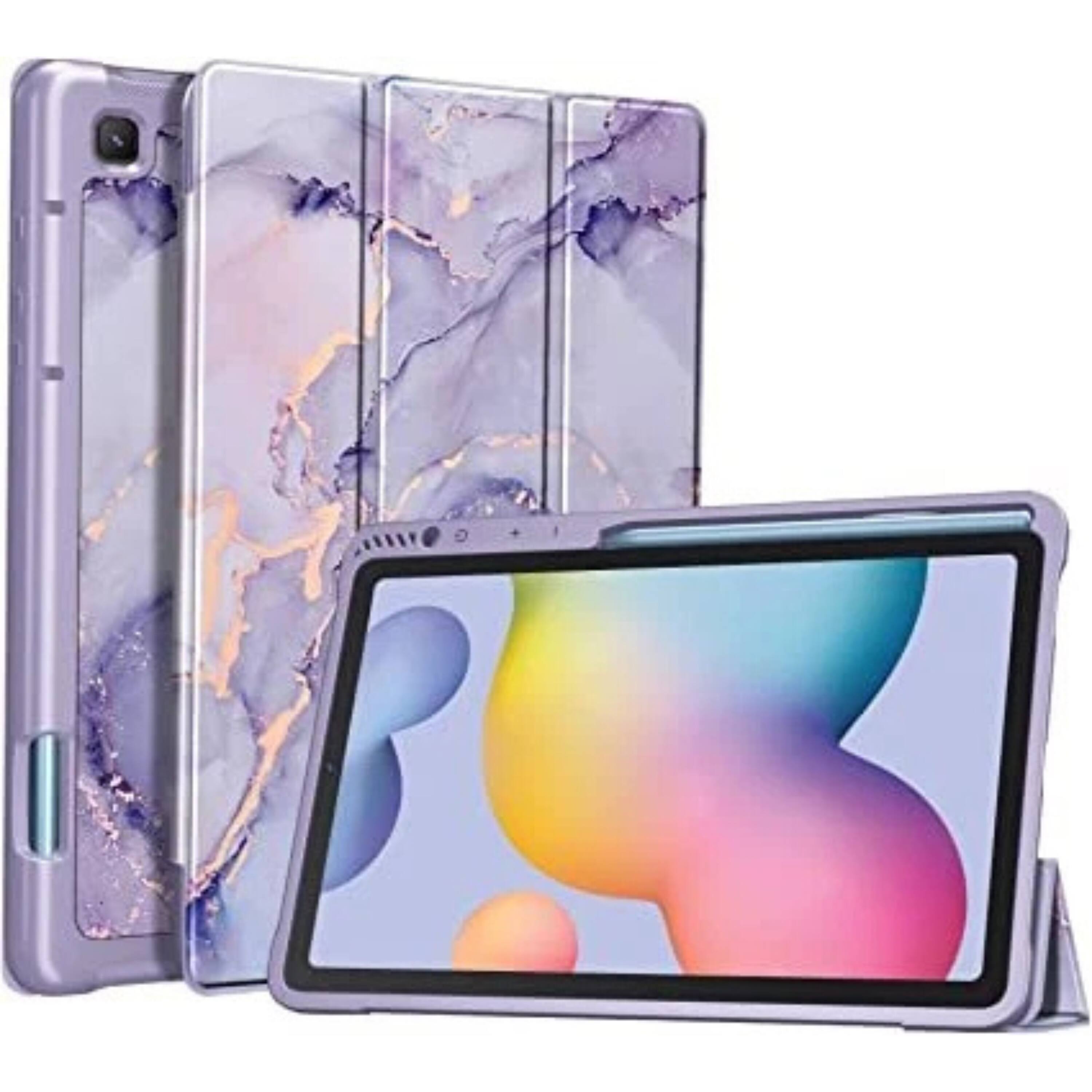 Kitcheniva - Slim Protective TPU Case For Samsung Galaxy Tab S6 Lite 10.4 Inch 2024 And 2022 - Lilac Marble