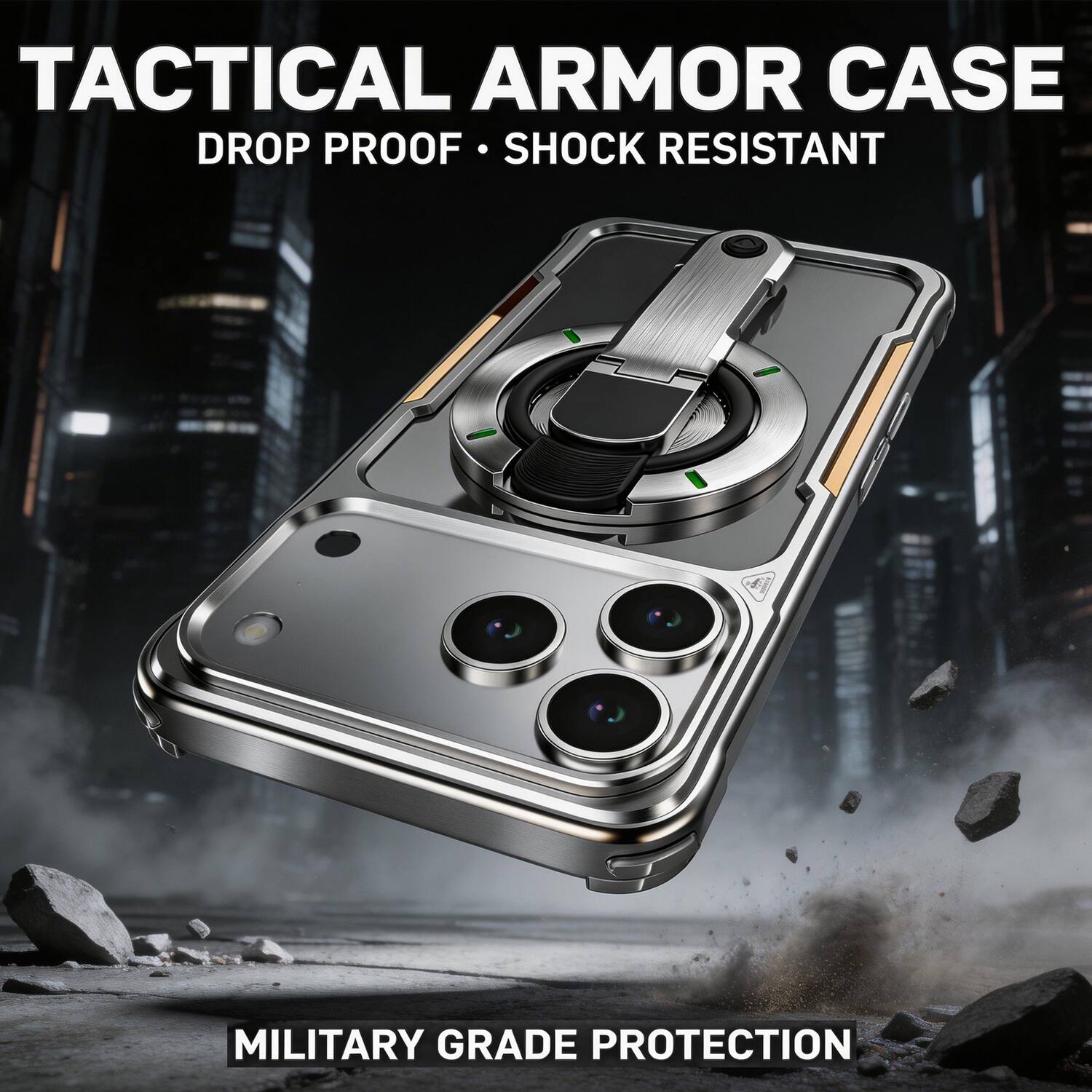 TACTICAL ARMOR CASE  
DROP PROOF • SHOCK RESISTANT  
MILITARY GRADE PROTECTION