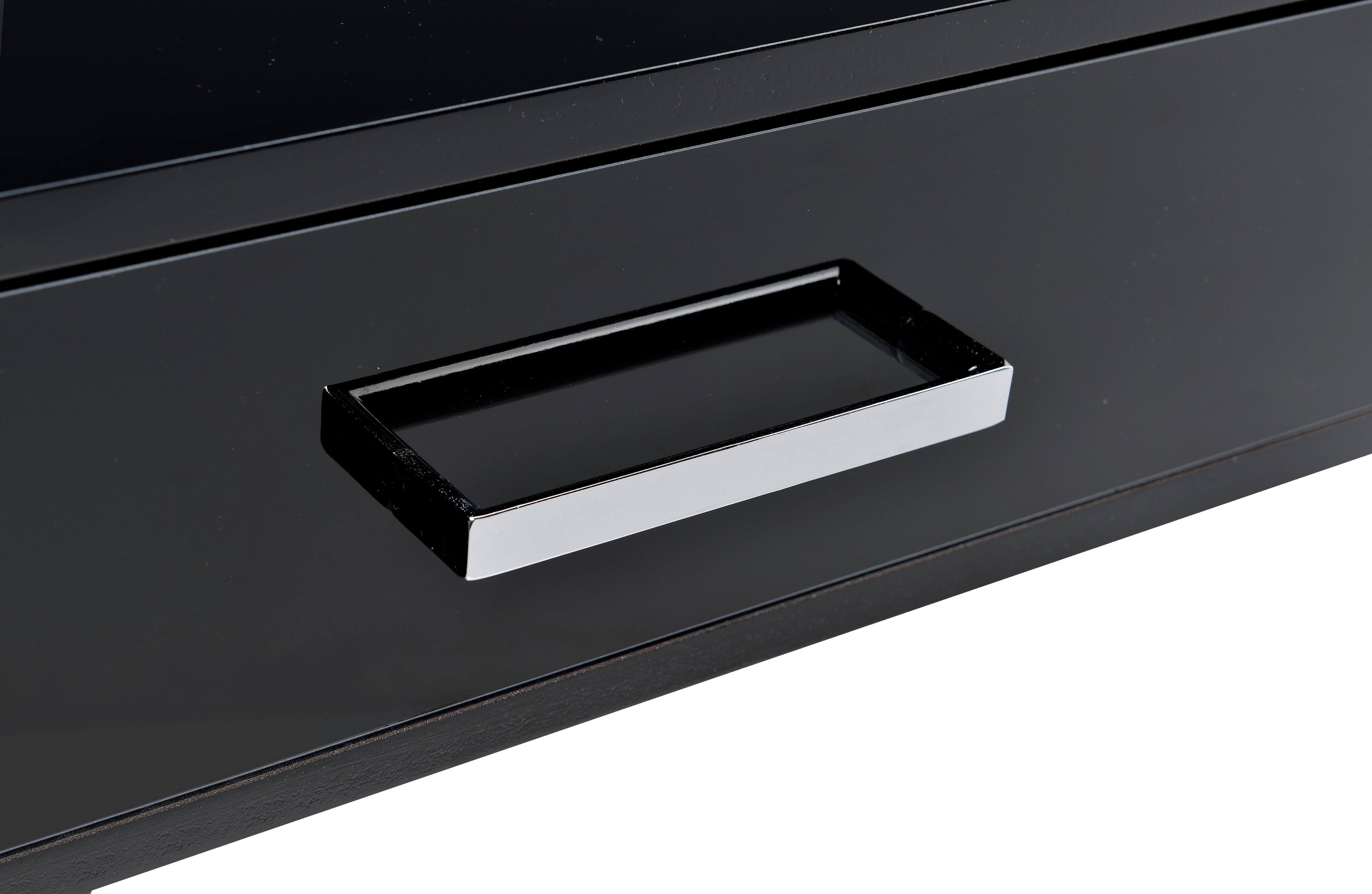 Alt View 1. APRILSOUL - Black High Gloss Chrome Finish Writing Desk - Brown.