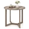 Front. Costway - Costway 36 Inch Wood Dining Table for 2-4 People with Wing-shaped Pedestal Base Gray - Gray.