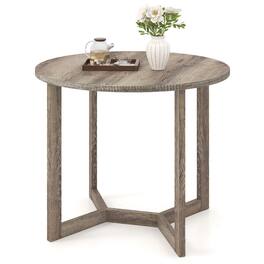 Costway - 36 Inch Wood Dining Table for 2-4 People with Wing-shaped Pedestal Base - Gray