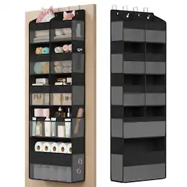 Songmics Home - Over-the-Door Organizer, 9-Compartment Door Hanging Storage Shelf, Foldable Closet Hanging Organizer, Heavy-Duty - Ink Black