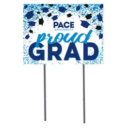Jardine - Pace University Setters 18" x 24" Proud Grad Yard Sign - White