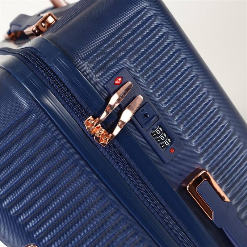 Alt View 2. HTUTWOO - Hard Luggage 4-Piece Set - 360° Dual Rotating Four-Wheel Suitcase, Password Lock, Lightweight Universal Wheel Carry-On - Blue.