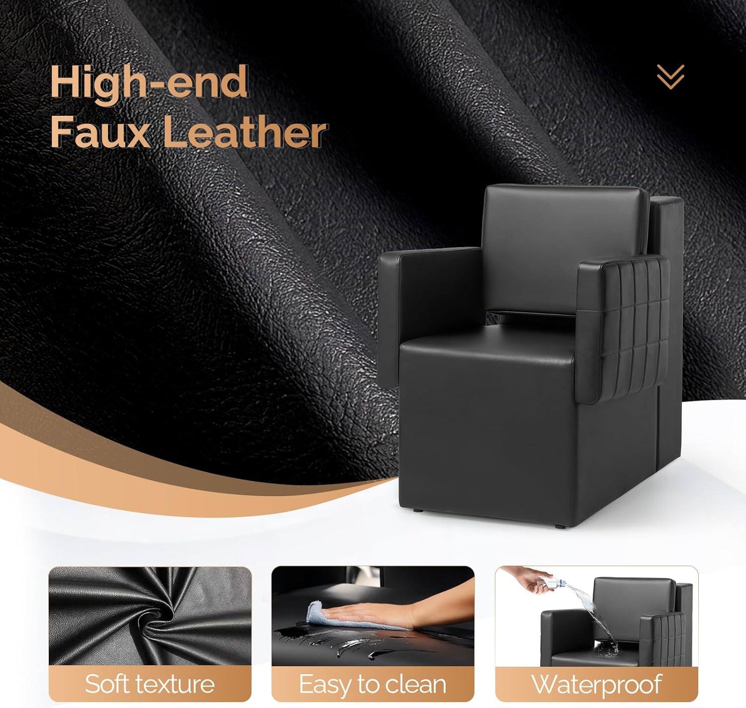 High-end Faux Leather

- Soft texture
- Easy to clean
- Waterproof