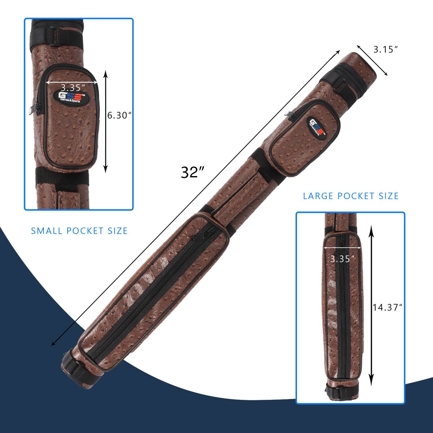 3.15", 3.35", 6.30", 32", LARGE POCT SIZE, SMALL POCT SIZE, 3.35", 14.37"