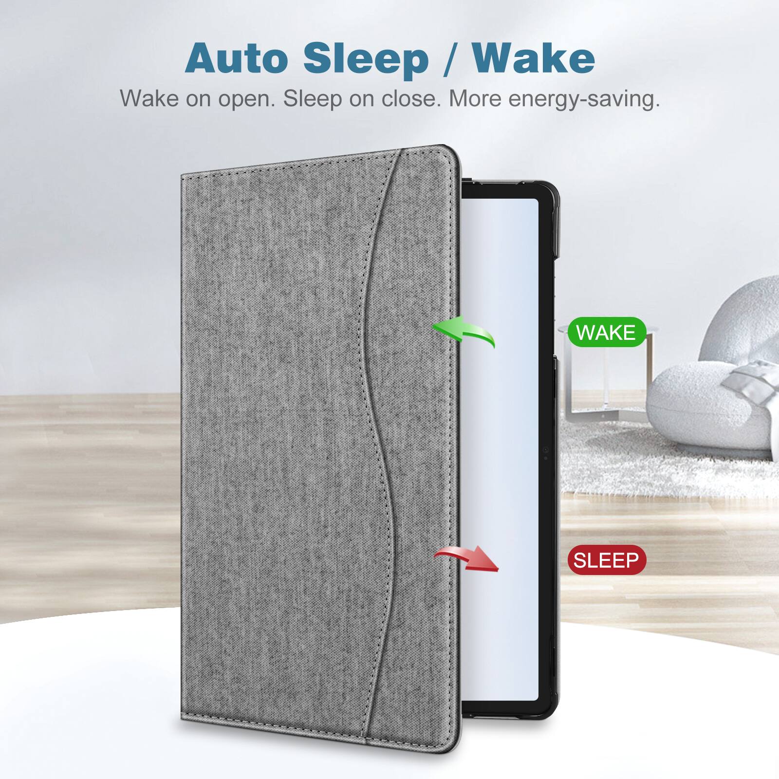 Auto Sleep / Wake  
Wake on open. Sleep on close. More energy-saving.