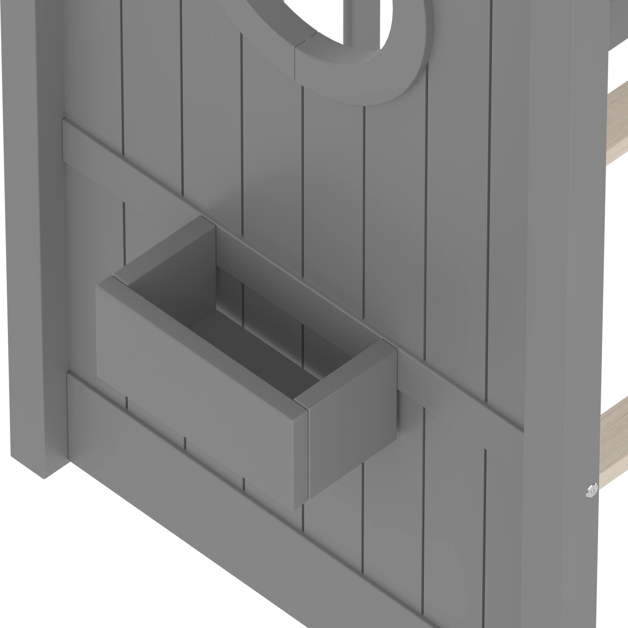 Alt View 5. GOODSILO - Montessori Floor House Bed for Toddlers with Storage Shelf and Playhouse Roof Design - Gray.