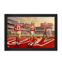 Sporticulture - Brock Purdy and Christian McCaffrey San Francisco 49ers Framed Two-Player Art Print - Red