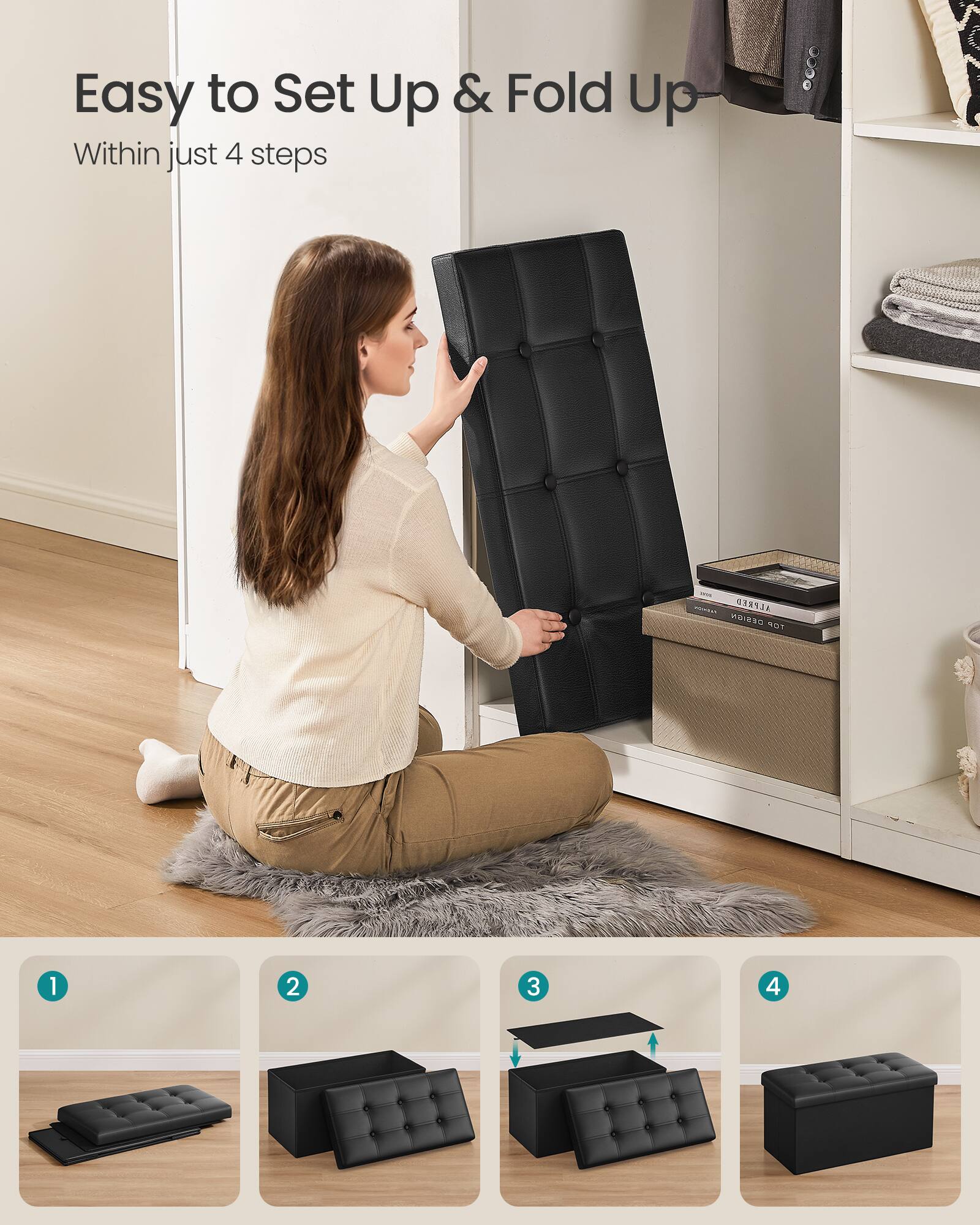 Easy to Set Up & Fold Up  
Within just 4 steps  

1  
2  
3  
4