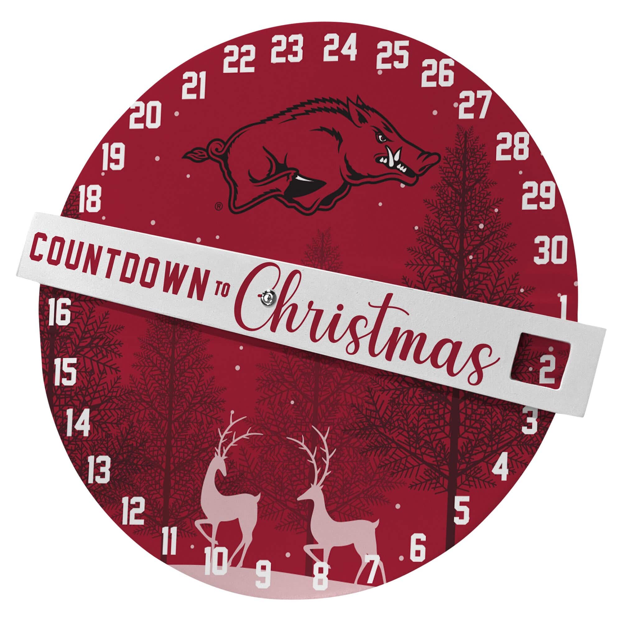Pegasus - Arkansas Razorbacks Countdown to Christmas Wall Sign - Multicolor