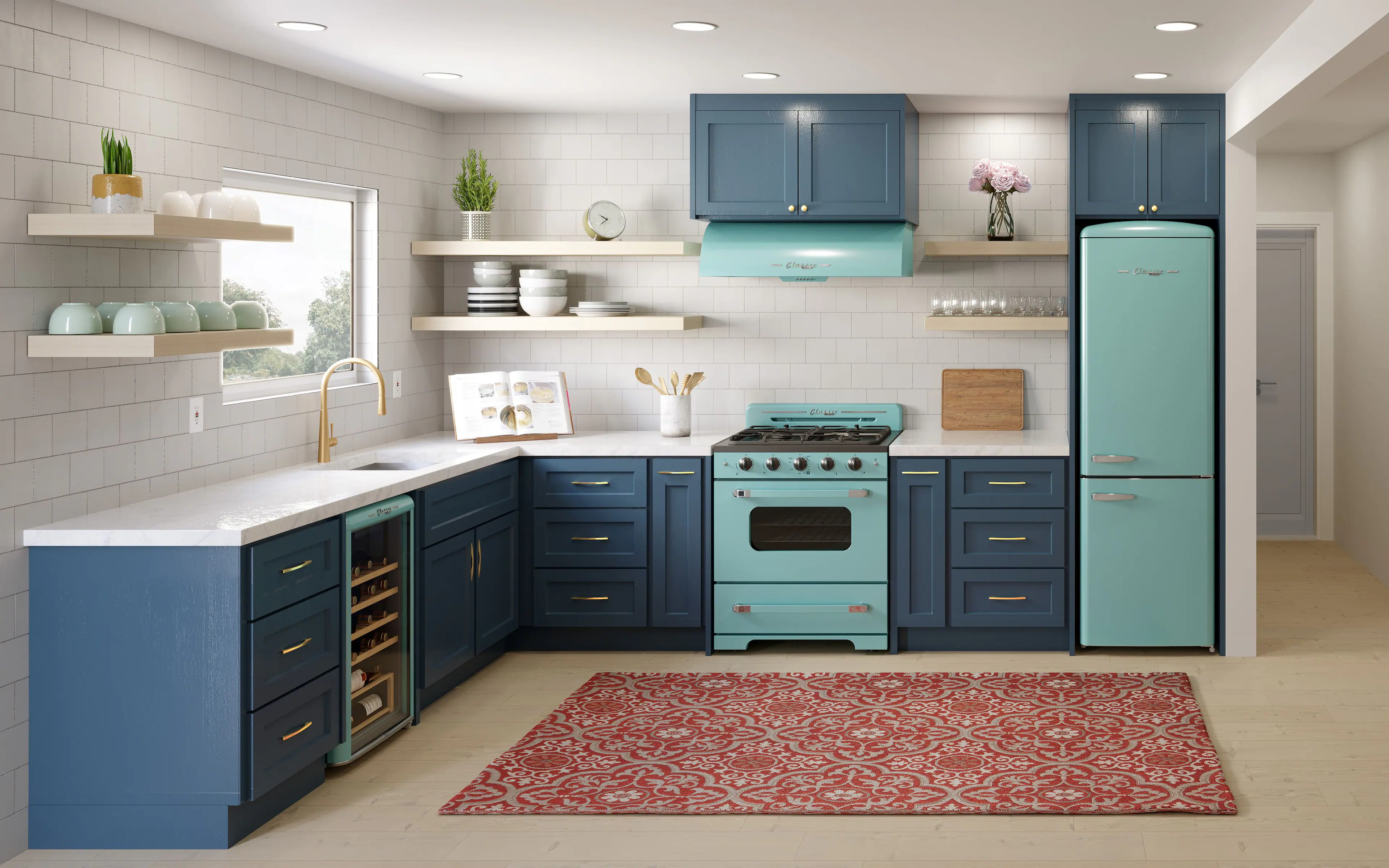 Alt View 12. Unique Appliances - Classic Retro 30" 700 CFM Ducted Under Cabinet Range Hood with LED Lighting - Ocean Mist Turquoise.