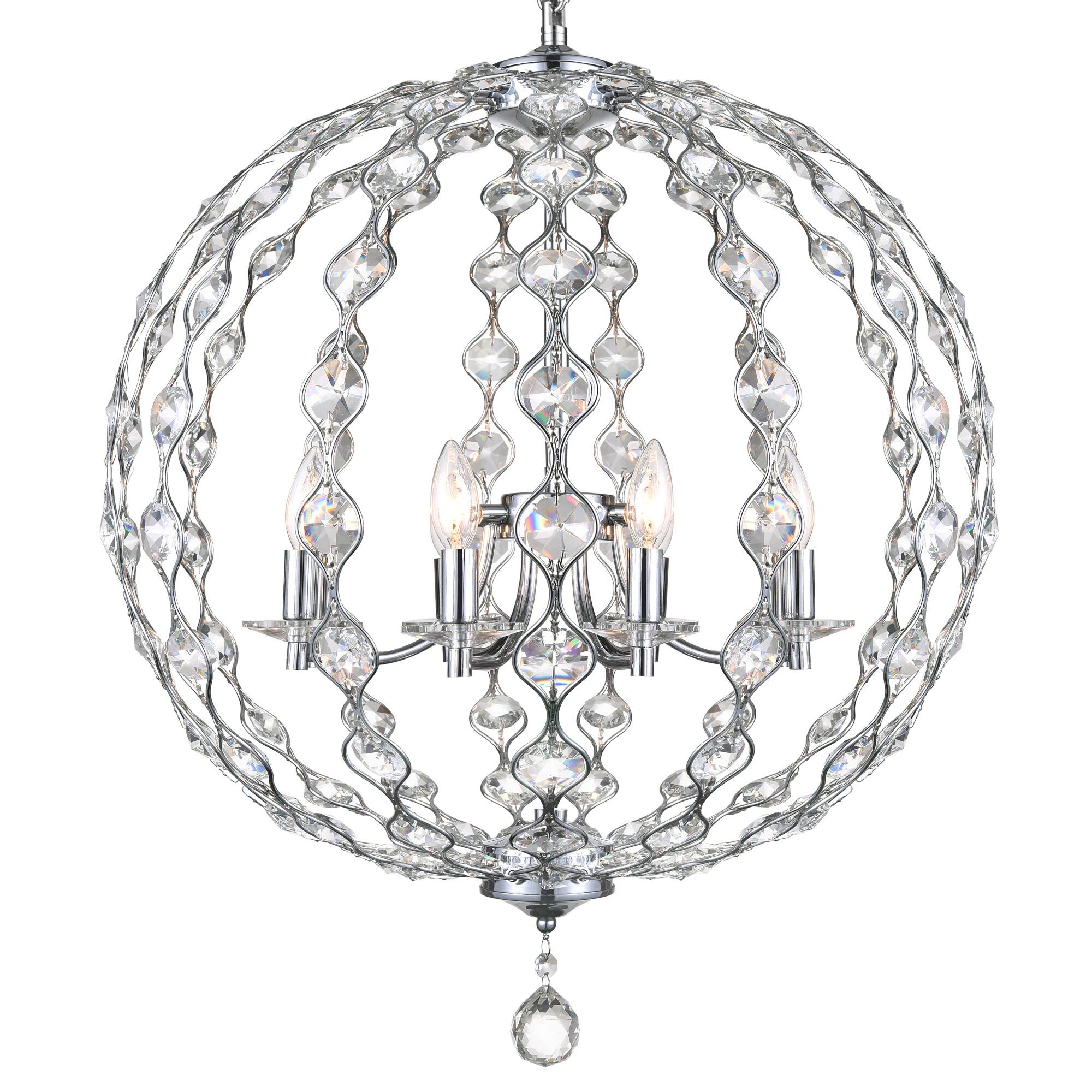 Angle. CWI Lighting - Esia 8 Light Chandelier With Chrome Finish - Chrome.