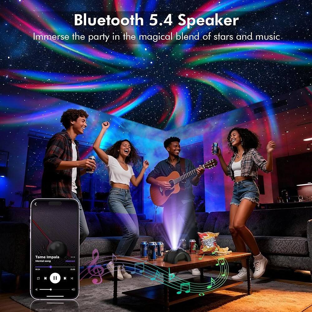 Bluetooth 5.4 Speaker  
Immerse the party in the magical blend of stars and music.  

Tame Impala  
Mental song  
Abstract