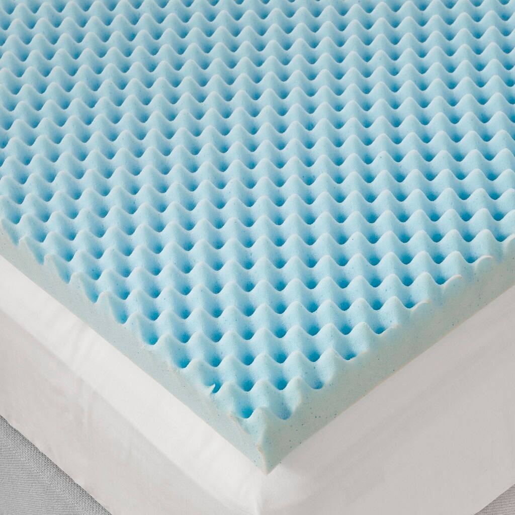Alt View 5. Gracie Mills - Gracie Mills Melody All Season 3 Inch Reversible Cooling Gel Memory Foam Mattress Topper - Blue.