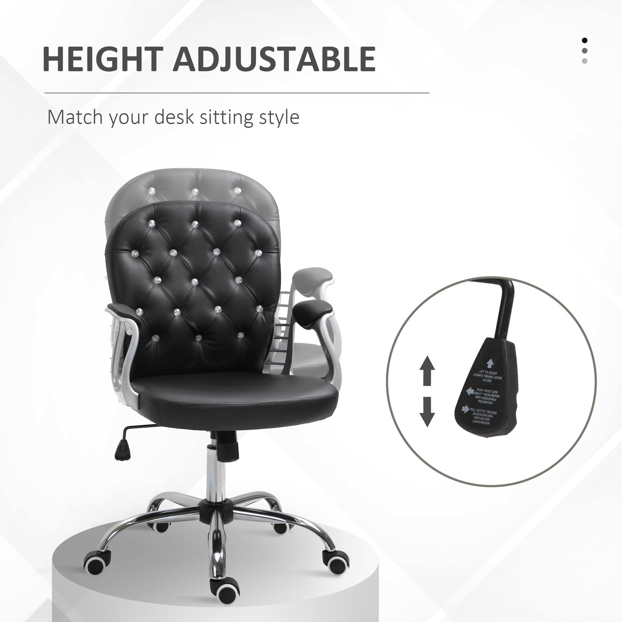 HEIGHT ADJUSTABLE
Match your desk sitting style