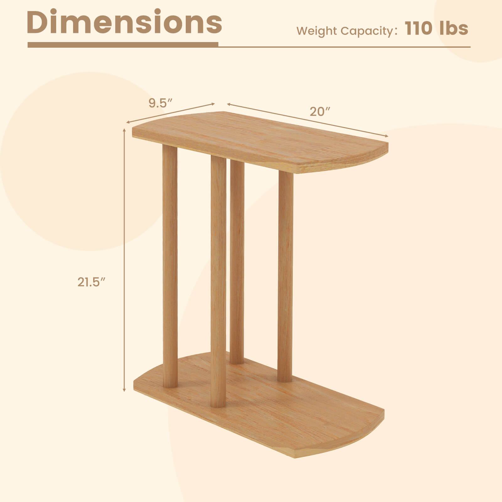 Dimensions  
Weight Capacity: 110 lbs  
9.5"  
20"  
21.5"