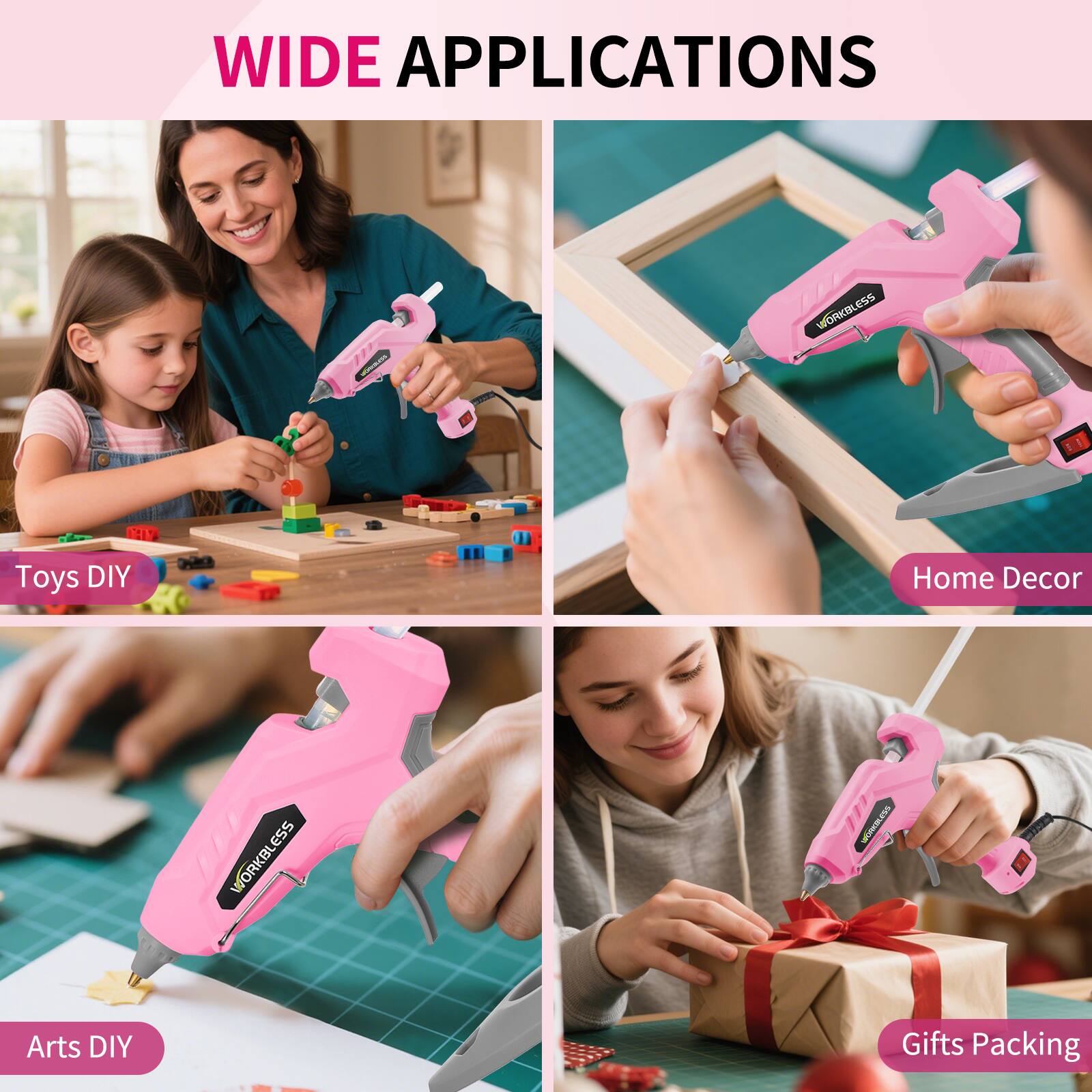 WIDE APPLICATIONS

- Toys DIY
- Home Decor
- Arts DIY
- Gifts Packing