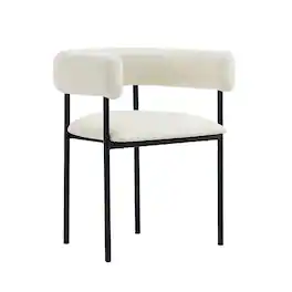 Manhattan Comfort - Onda Contemporary Metal Vegan Leather Dining Chair - Ivory