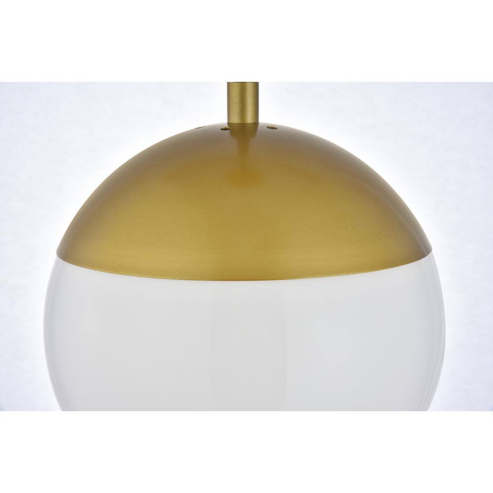 Back. Living District - Eclipse 1 Light Brass Pendant With Frosted White Glass - Brass And Frosted White.