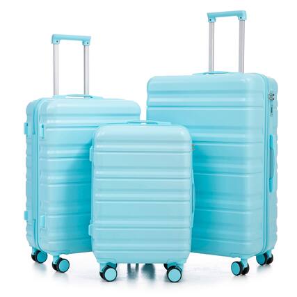 Front. Z-Edge - 3-Piece ABS Hardside Luggage Set (20" Carry-On, 24", 28"), Spinner Suitcases with Wheels, Combination Lock - Blue.