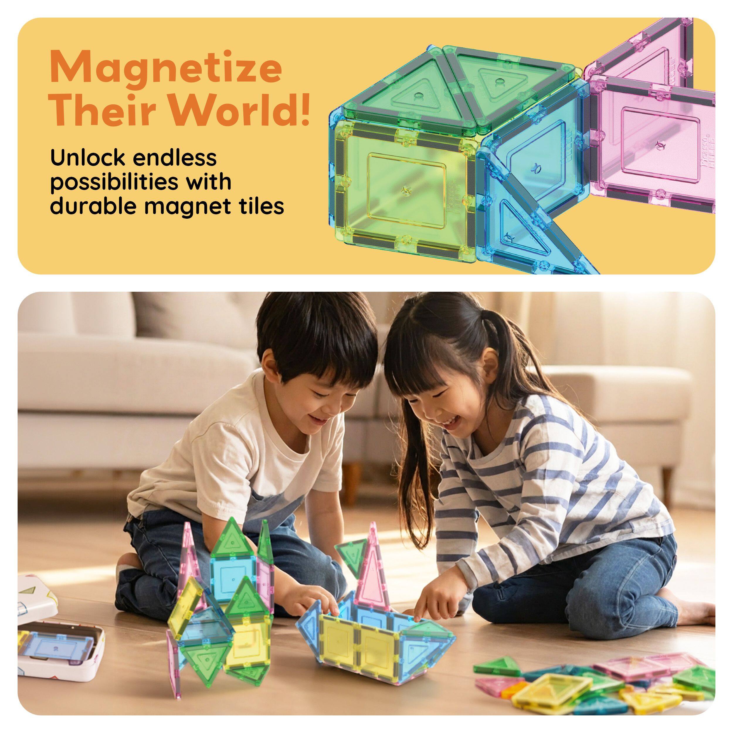 Magnetize Their World!  
Unlock endless possibilities with durable magnet tiles