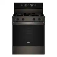 Whirlpool - 5.3 Cu. Ft. Freestanding Electric Range with Air Cooking Technology - Black-on-Stainless - Front_Zoom