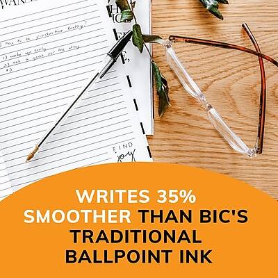 WRITES 35% SMOOTHER THAN BIC'S TRADITIONAL BALLPOINT INK