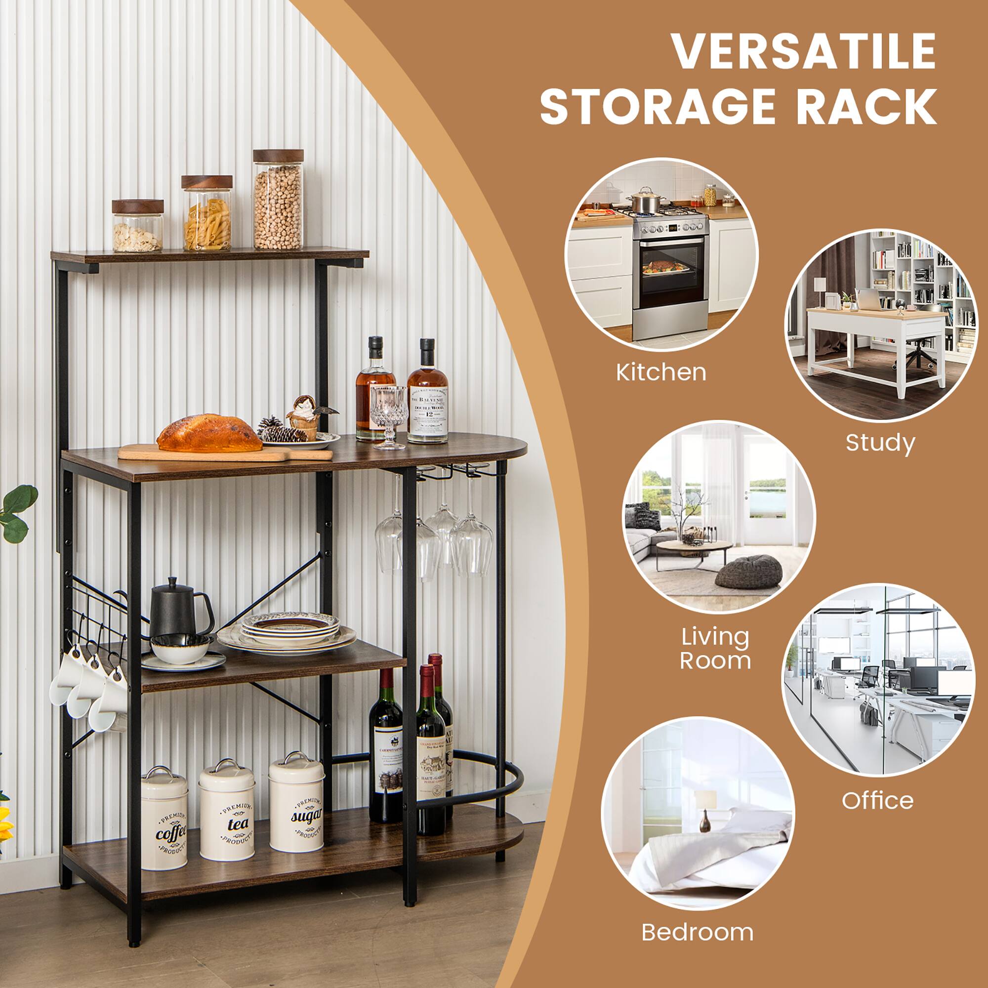 VERSATILE STORAGE RACK

Kitchen  
Study  
Living Room  
Office  
Bedroom