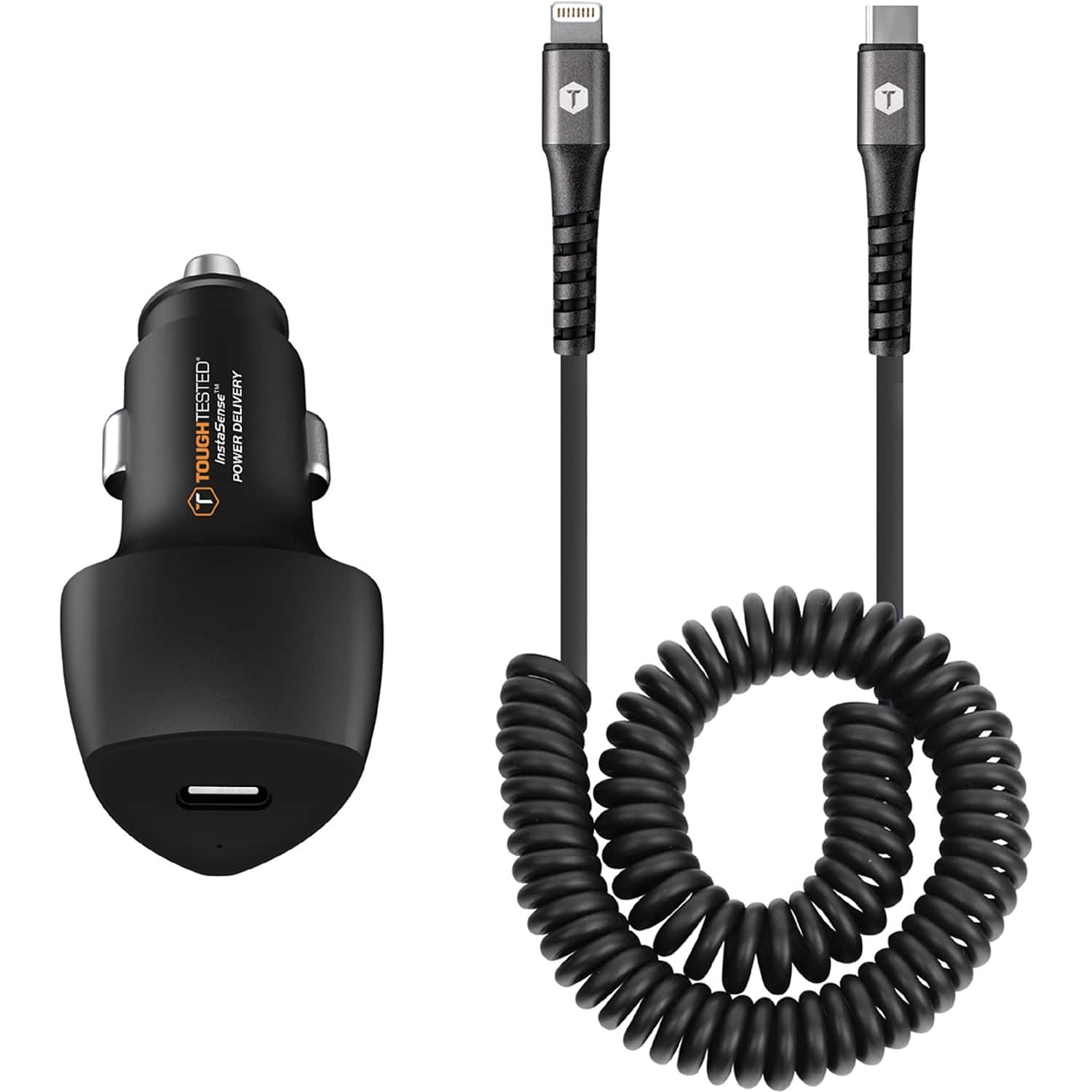 ToughTested - 20W Apple MFi Certified 6' Vehicle Charger - Black