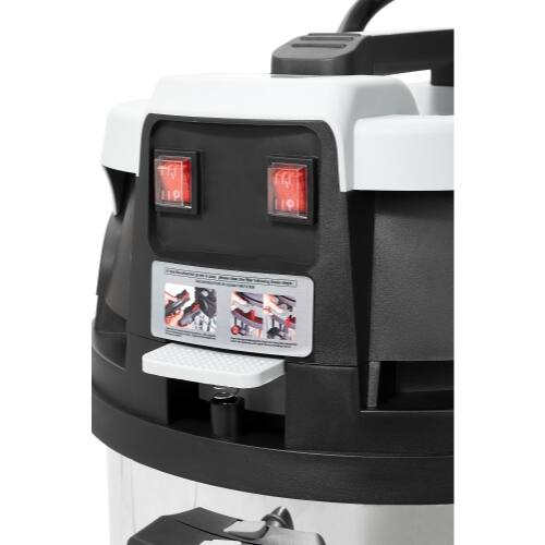Alt View 4. Dapper Supply - 21 Gallon 8.5 Peak HP Wet Dry Vacuum Stainless Steel Shop Vac with Drain and Attachments - Silver.