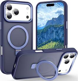 FINEAK - Magnetic iPhone 17 Pro Case with Ring Stand & 10FT Drop Protection - Blue