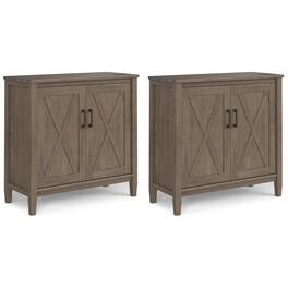 Simpli Home - Ela Solid Wood 32 inch Storage Cabinet (Set of 2) - Smoky Brown