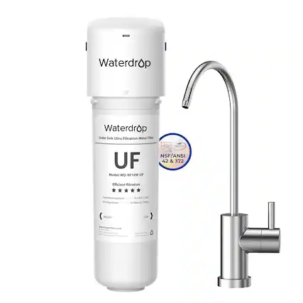 Waterdrop Waterdrop Under Sink Ultra Filtration Water Filter UF NSF/ANSI 42 & 372 Model: WD-RF10W-UF Efficient filtration Operating temperature 15-100°C Working pressure 100psi (0.68bar) UNLOCK LOCK