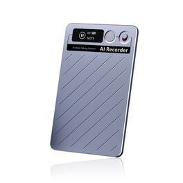 Cluzine - 64GB Card Voice Recorder, AI Smart Recorder with ChatGPT Translation Transcription & Summary - Gray
