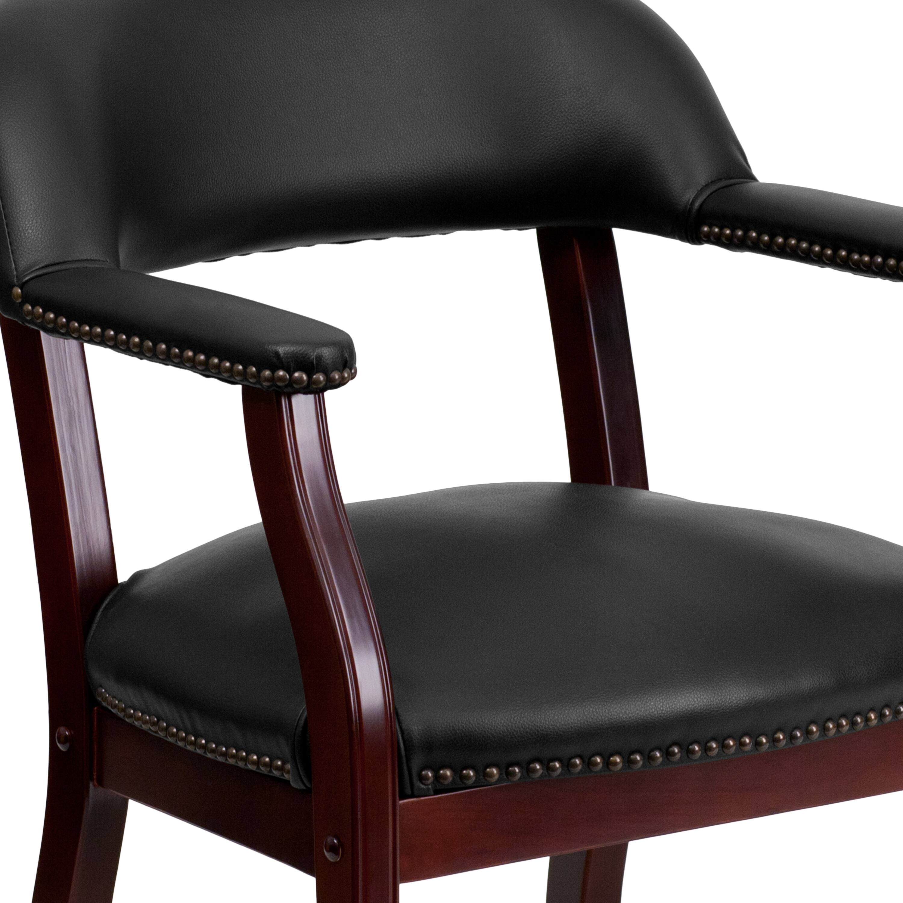 Alt View 9. Emma + Oliver - Conference Chair with Accent Nail Trim  and Casters - Black Vinyl.