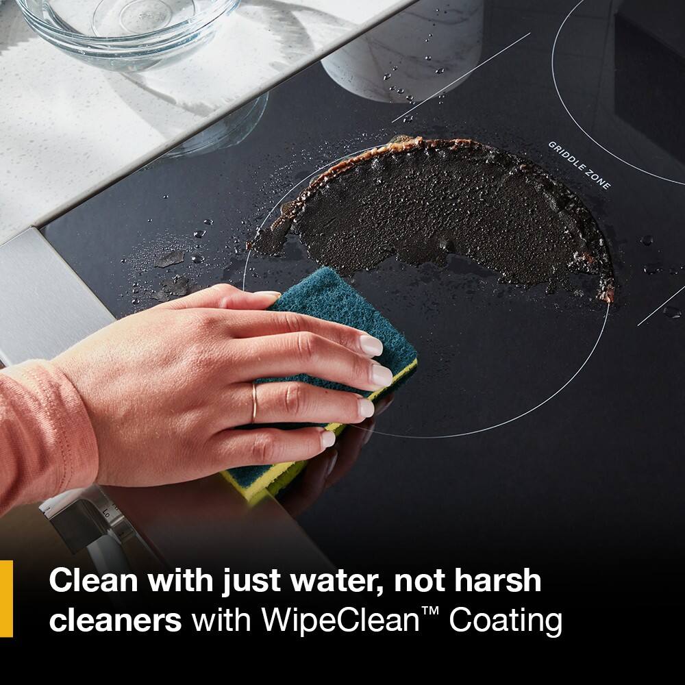 Clean with just water, not harsh cleaners with WipeClean™ Coating