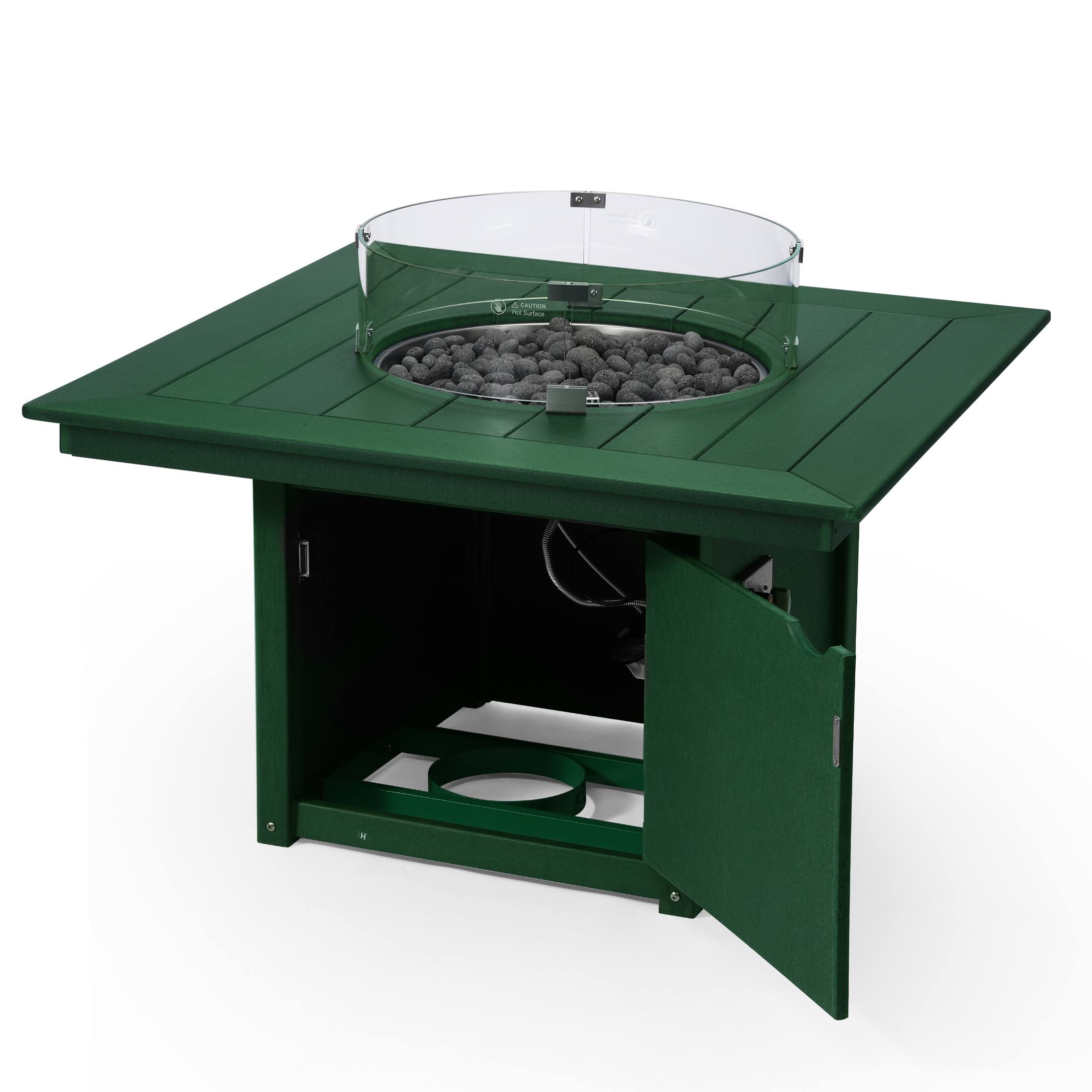 Left. WestinTrends - WestinTrends Helios 42" Modern Outdoor Patio Propane Square Fire Pit Table.