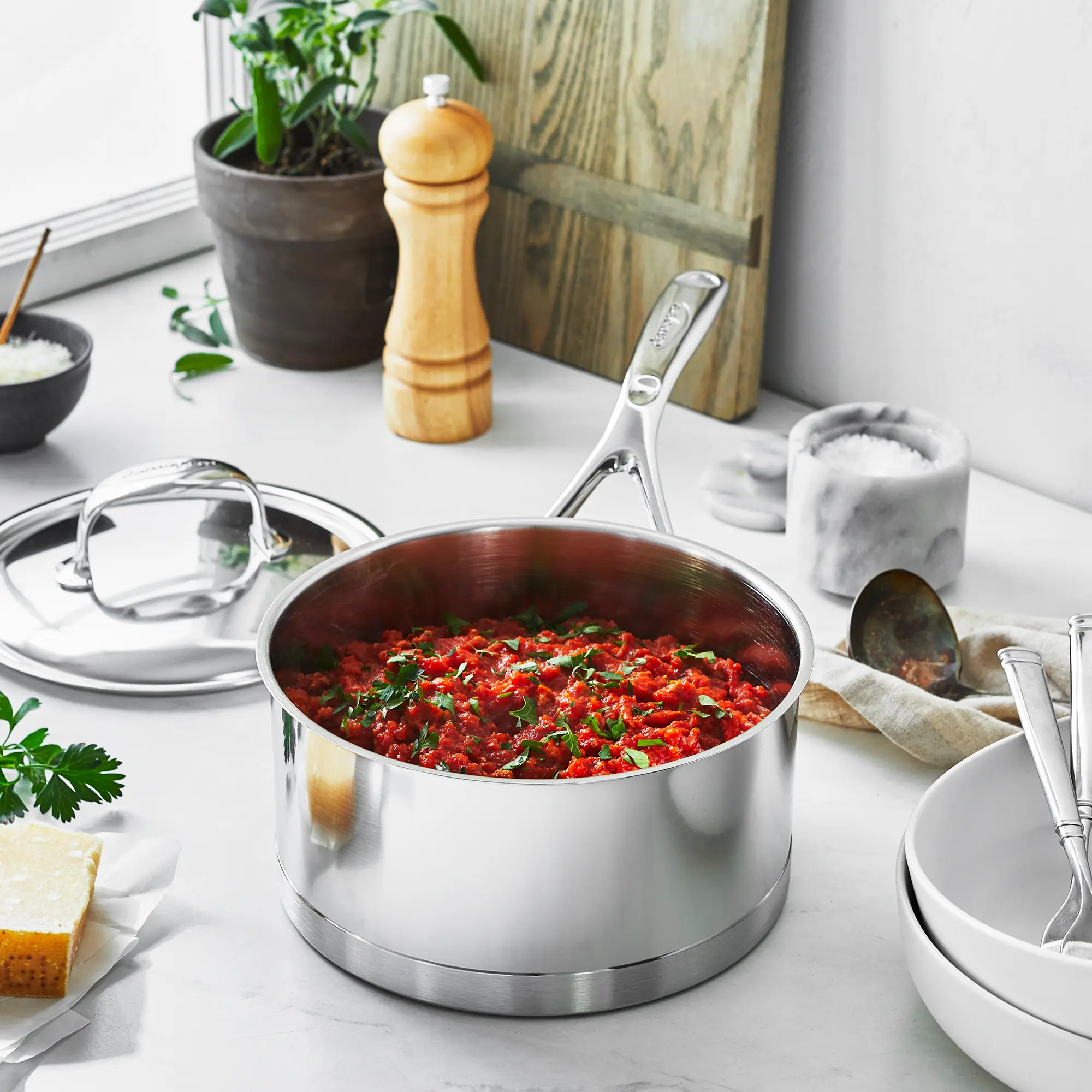 Alt View 2. Demeyere - Demeyere Atlantis 2.3-qt Stainless Steel Saucepan - Stainless Steel.