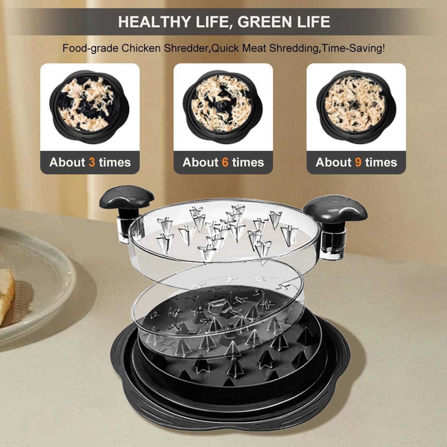 HEALTHY LIFE, GREEN LIFE

Food-grade Chicken Shredder, Quick Meat Shredding, Time-Saving!

About 3 times
About 6 times
About 9 times