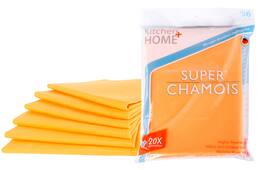Kitchen + Home - Shammy Cloths - Super Absorbent Cleaning Towels - 6 Pack - Orange