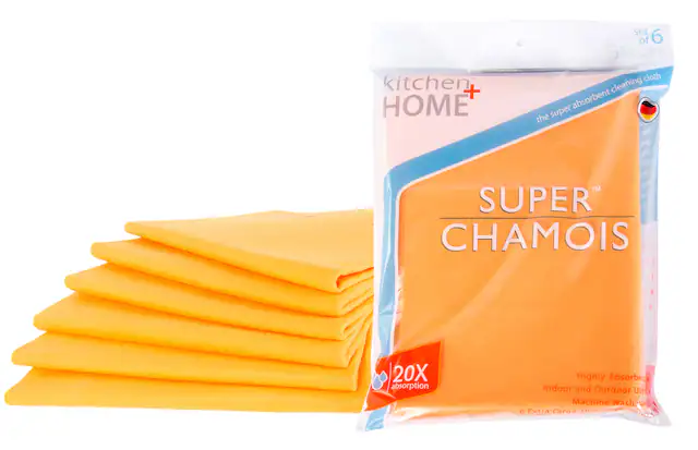 Set of 6 HOME™ Kitchen + Cleaning Cloth
SUPER™ CHAMOIS
The super absorbent cleaning cloth
20X absorption
Highly Absorbent Indoor and Outdoor Uses
Machine Washable
6 Extra Large 20" x 26"
Made in Germany