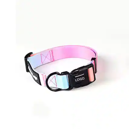 Front. Smart Pet Toys - Polyester Dog Collar And Leash Set - Pink.